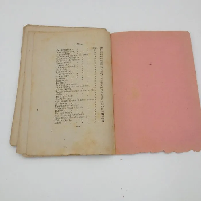 Canzoni Italiane amorose - Bideri Napoli 1885
