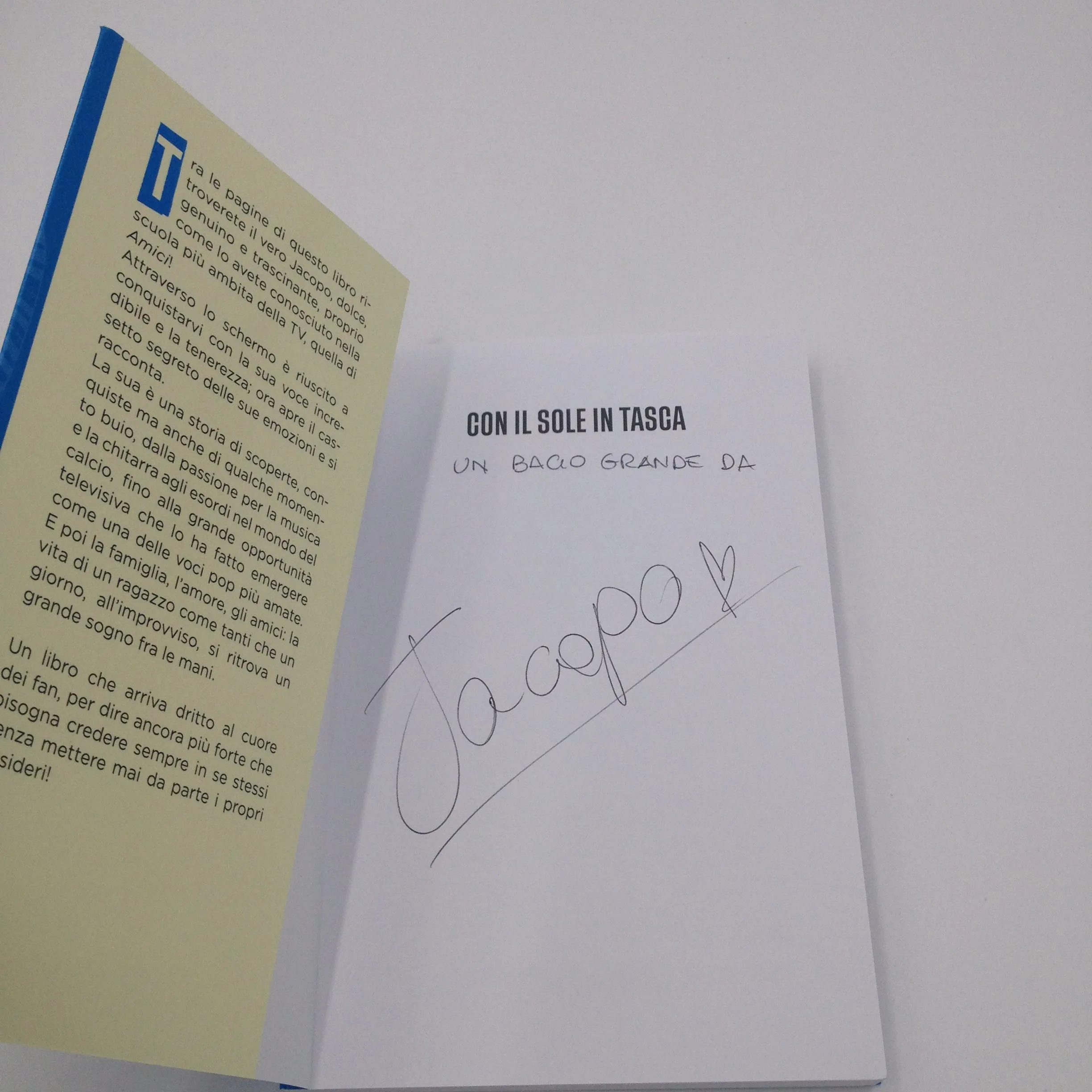 Con il sole in tasca di Jacopo Ottonello - libro autografato