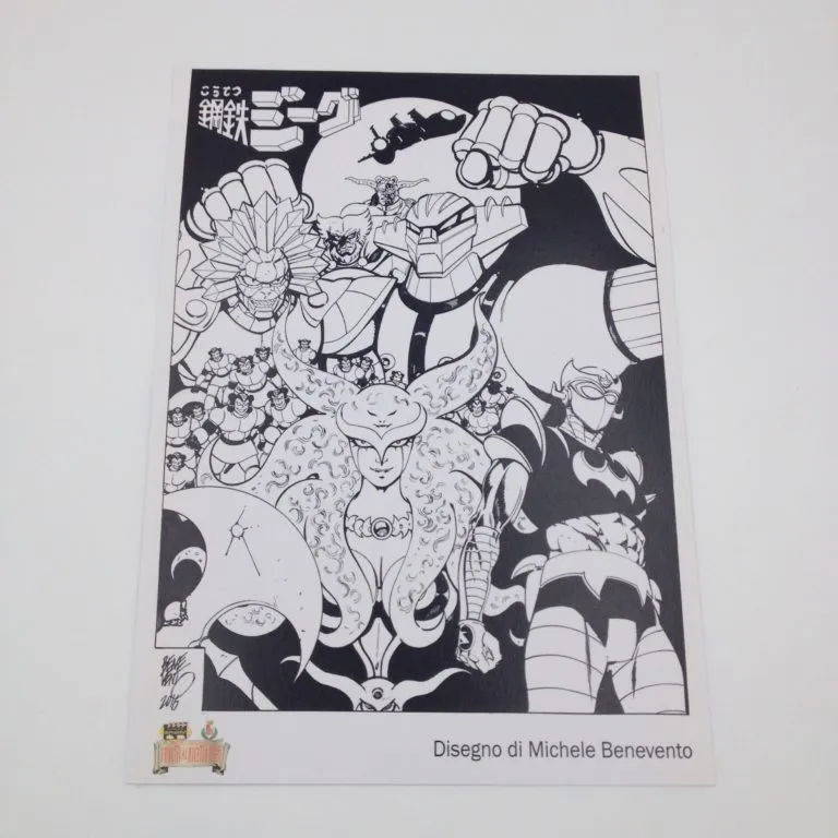 Jeeg Robot tavola autografata da Michele Benvenuto limited edition