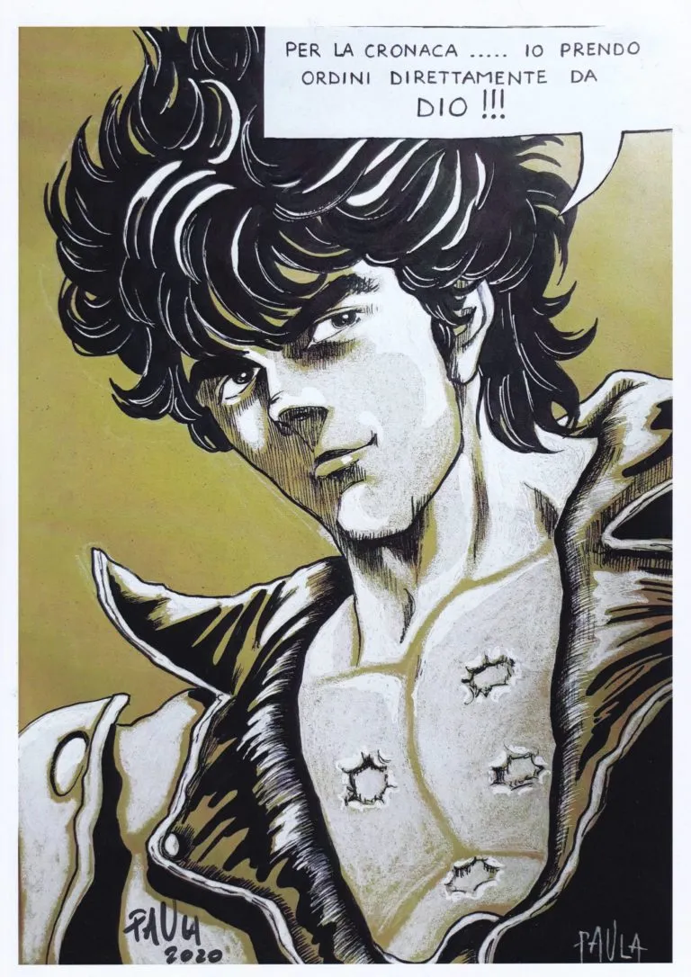 Kenshiro – Hokuto No Ken tavola autografata da Paola Persello (Paula) limited edition