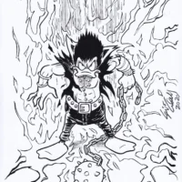 Paper Kenshiro – Hokuto No Ken tavola autografata da Giorgio Gualandris limited edition