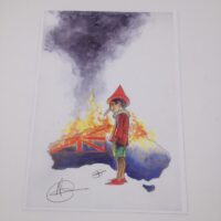 Pinocchio tavola autografata da Andrea Osella limited edition