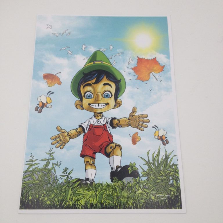 Pinocchio tavola autografata da Ugo Verdi limited edition