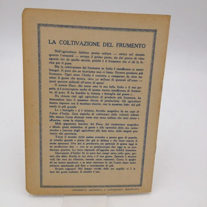 Quaderno anni '40-'50 La coltivazione del frumento disegno di Zueff