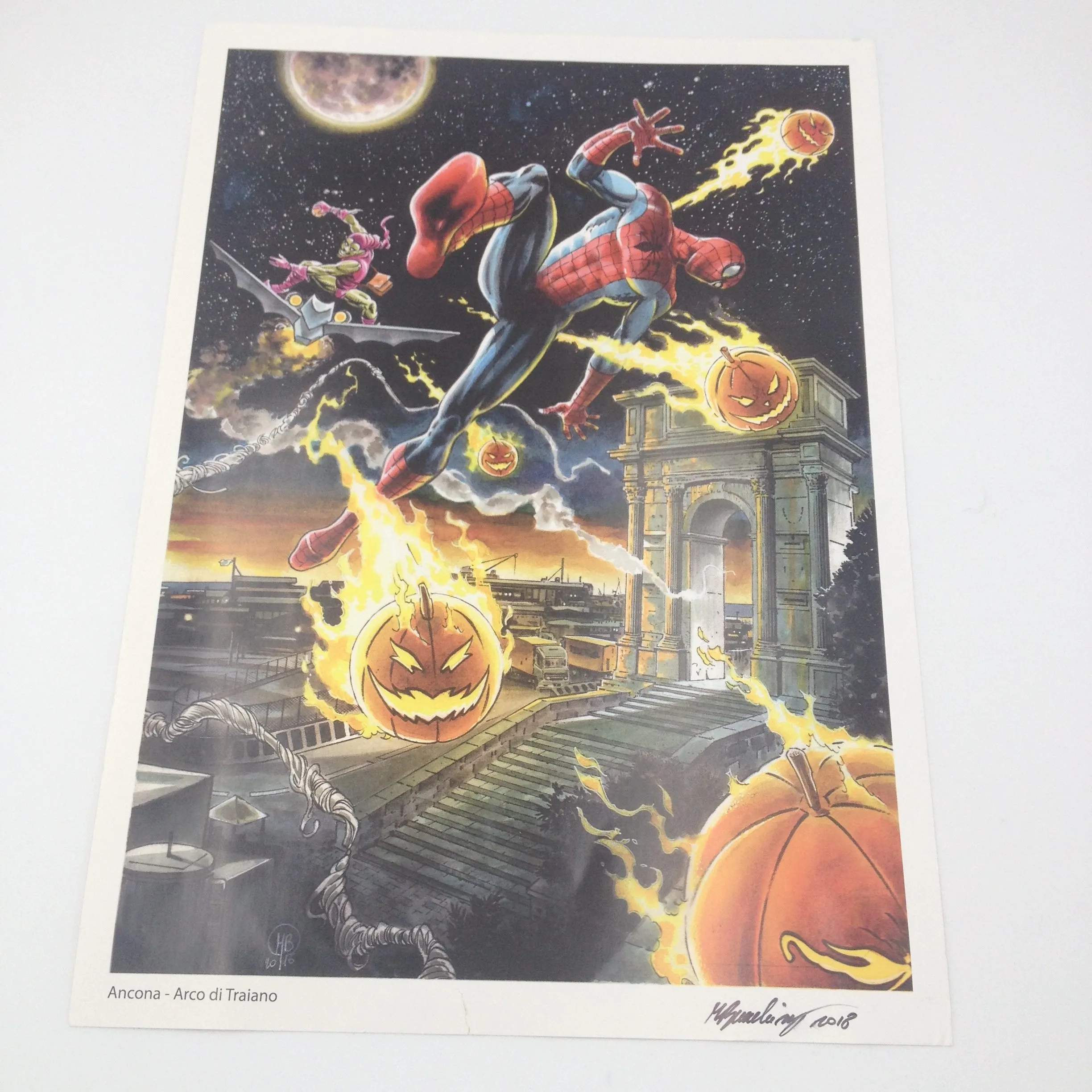 Spider Man (Uomo Ragno Arco di Traiano Ancona) autografata da Marco Bianchini limited edition