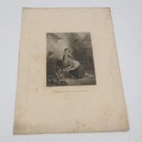 Stampa metà '800 - Il cane ammalato