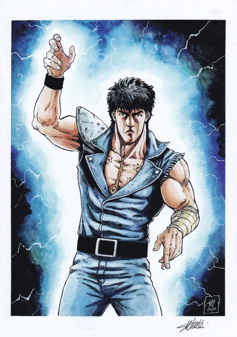 Kenshiro – Hokuto No Ken tavola autografata da Dario Viotti limited edition