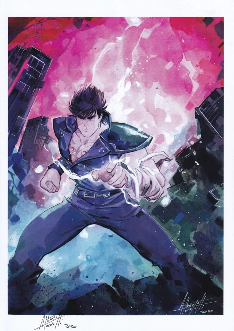 Kenshiro – Hokuto No Ken tavola autografata da Norberto Locatelli limited edition