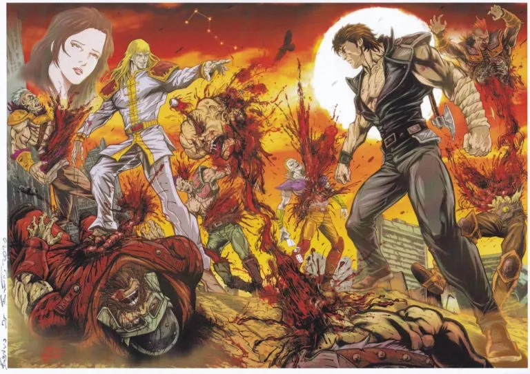 Kenshiro – Hokuto No Ken tavola di Fabrizio De Fabritiis autografata (blood version)