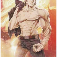 Kenshiro – Hokuto No Ken tavola di Fabrizio De Fabritiis autografata (red version)