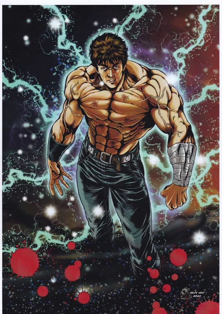 Kenshiro – Hokuto No Ken tavola di Ugo Verdi autografata