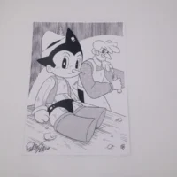 Pinocchio (Astroboy version) tavola autografata da Federica Di Meo - edizione limitata