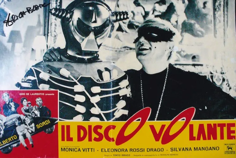 Erika Blanc “Il disco volante” hand signed photo 21x29cm foto autografata