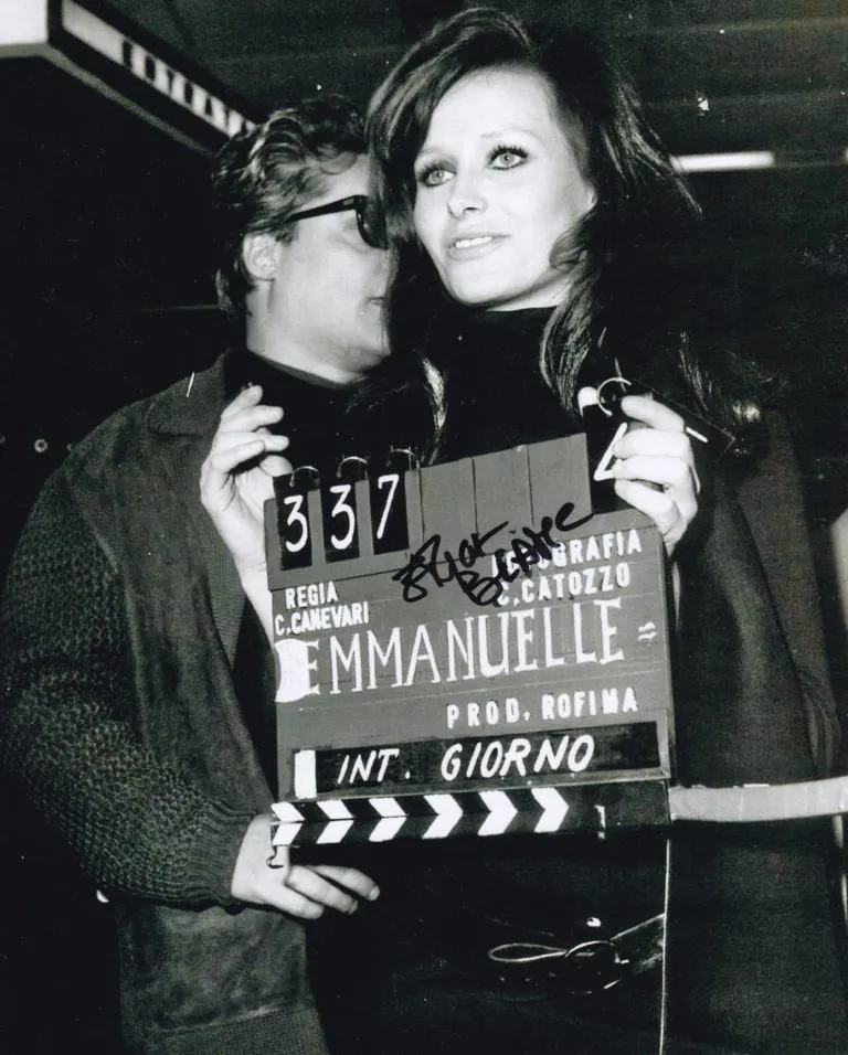Erika Blanc “Emanuelle dietro le quinte” hand signed photo 20x25cm foto autografata