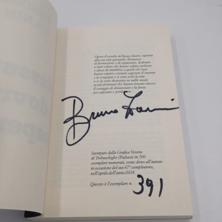 Bruno Zanin – Nessuno dovrà saperlo libro autografato 391/500