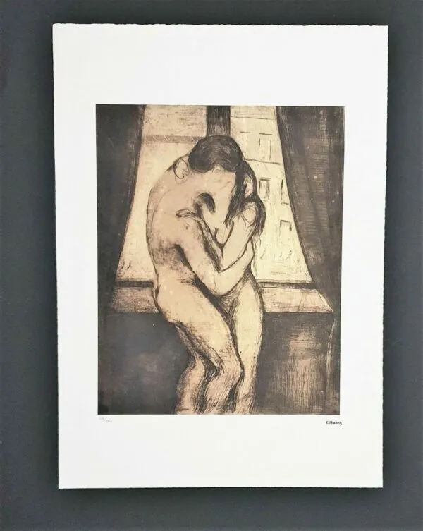 "Der Kuss (The Kiss)" di Edvard Munch - Stampa Offset Limited Edition 57/200 - immagine 3