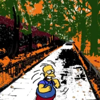 "Homer Simpson The Running" opera di John Efrem - open edition