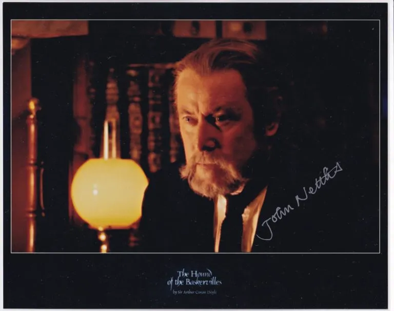 John Nettles “The Hound of the Baskervilles” hand signed photo 20×25 foto autografata