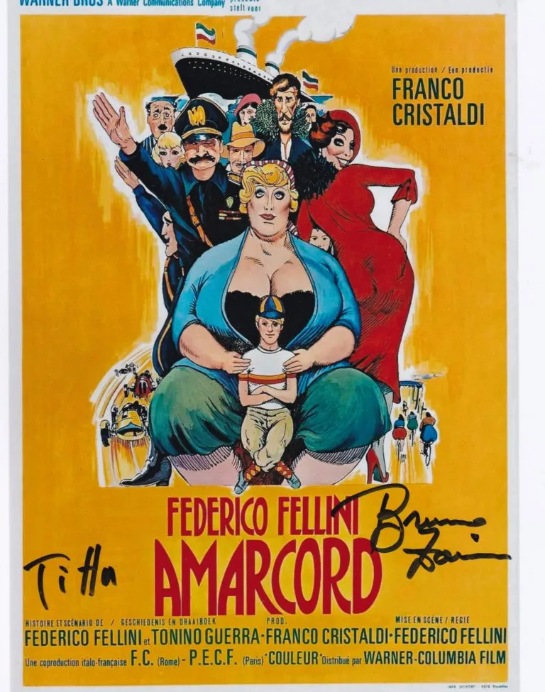 Bruno Zanin – Amarcord (Titta) hand signed photo 20x25cm foto autografata