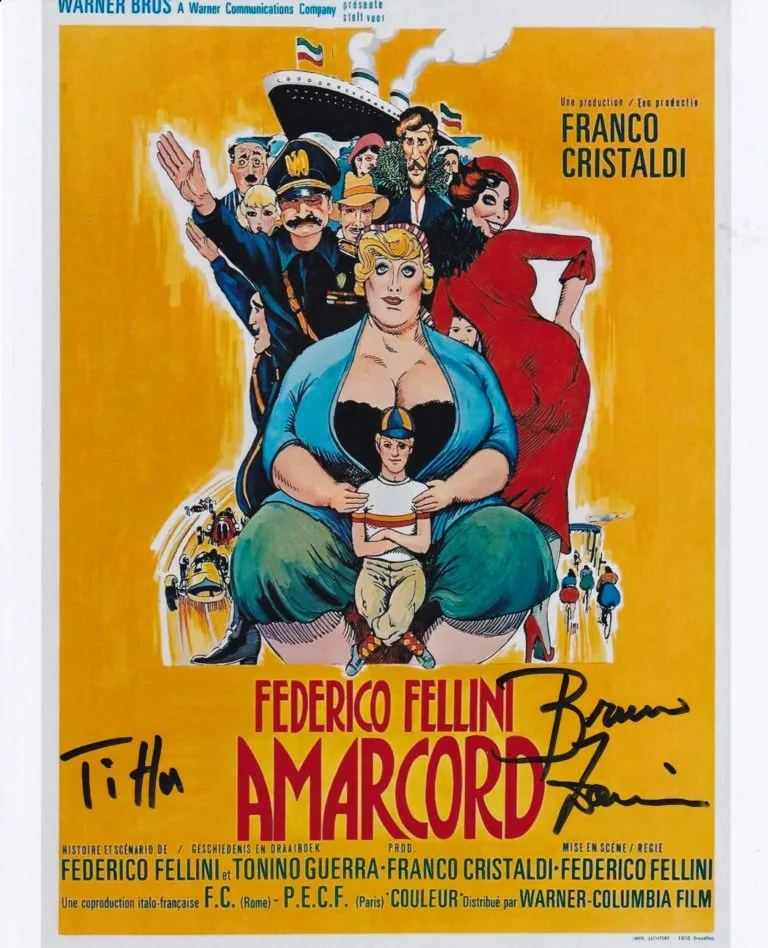 Bruno Zanin – Amarcord (Titta) hand signed photo 20x25cm foto autografata