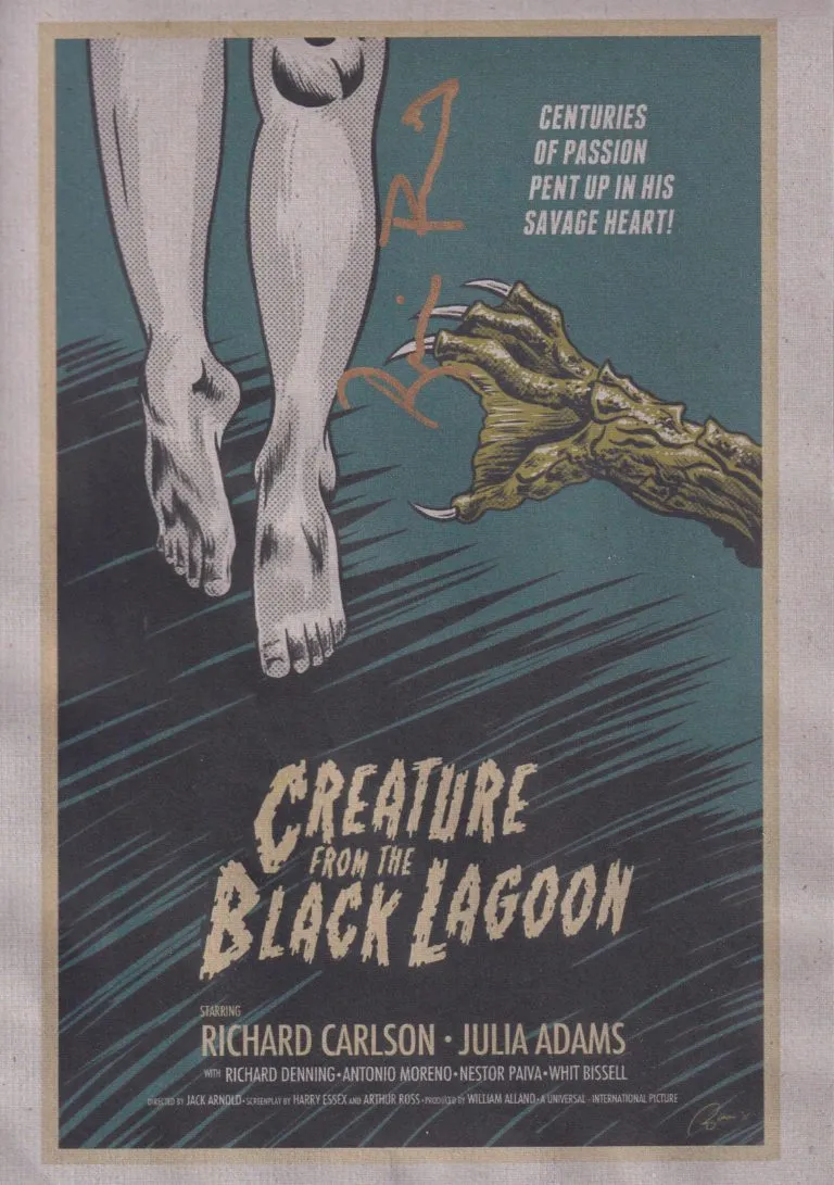 Ricou Browning “Creature from the Black Lagoon” – hand signed photo 14x21cm foto autografata