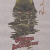 Ricou Browning "Creature from the Black Lagoon" - hand signed photo 14x21cm foto autografata