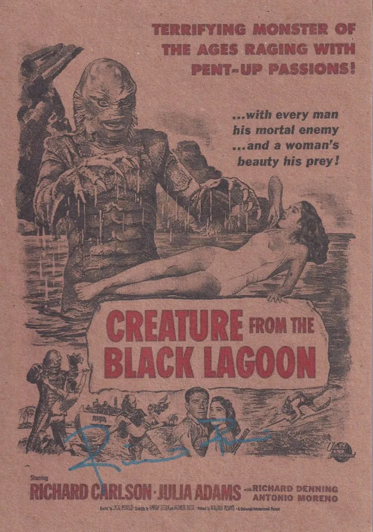 Ricou Browning “Creature from the Black Lagoon” – hand signed photo 14x21cm foto autografata