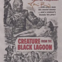 Ricou Browning "Creature from the Black Lagoon" - hand signed photo 14x21cm foto autografata