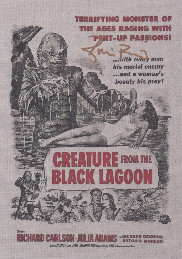 Ricou Browning “Creature from the Black Lagoon” – hand signed photo 14x21cm foto autografata