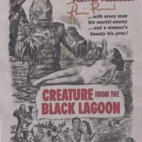 Ricou Browning "Creature from the Black Lagoon" - hand signed photo 14x21cm foto autografata