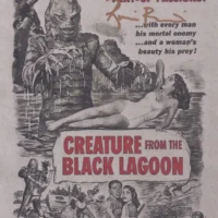 Ricou Browning "Creature from the Black Lagoon" - hand signed photo 14x21cm foto autografata