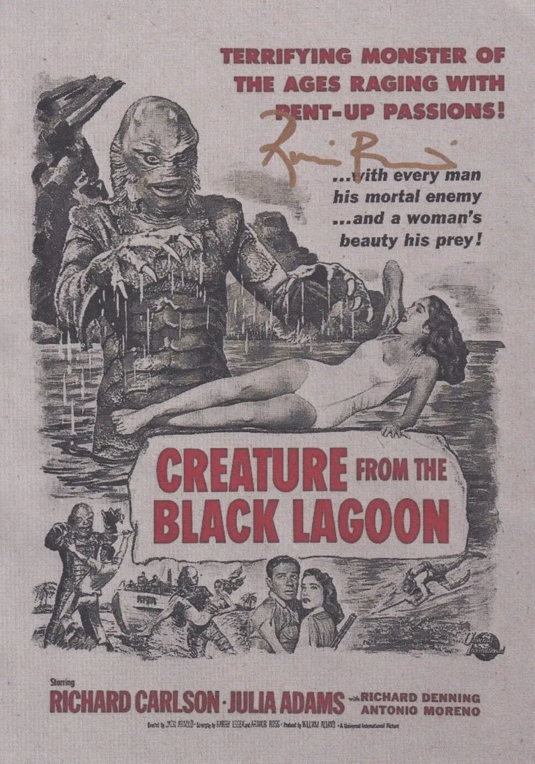 Ricou Browning “Creature from the Black Lagoon” – hand signed photo 14x21cm foto autografata