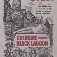 Ricou Browning "Creature from the Black Lagoon" - hand signed photo 14x21cm foto autografata