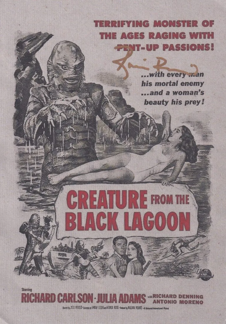 Ricou Browning “Creature from the Black Lagoon” – hand signed photo 14x21cm foto autografata