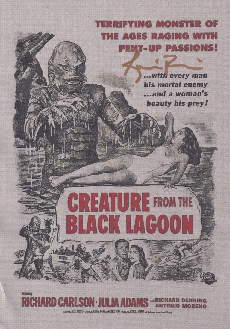 Ricou Browning “Creature from the Black Lagoon” – hand signed photo 14x21cm foto autografata