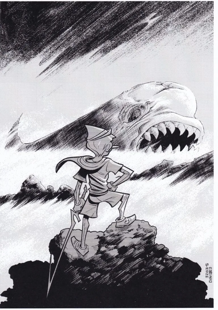 Pinocchio e la balena- tavola  21x29cm