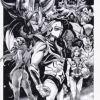 Actarus, il principe della stella Fleed - Goldrake di Ivan Calcaterra tavola 21x29cm