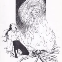 Magico Vento tavola autografata con dedica 21x29cm