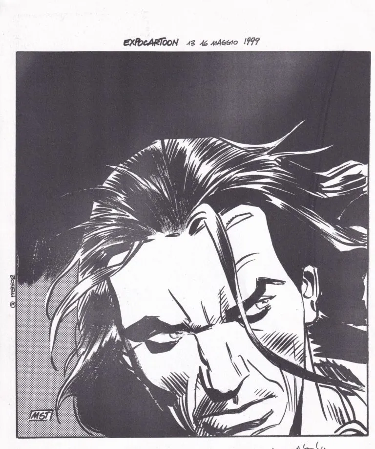 Magico Vento (Expocartoon 13/16 maggio 1999) tavola autografata con dedica 21x29cm
