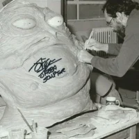 John Coppinger "Star Wars: Episode VI Return of the Jedi" (Jabba the Hutt) hand signed photo 20x25cm foto autografata