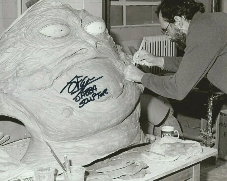 John Coppinger “Star Wars: Episode VI Return of the Jedi” (Jabba the Hutt) hand signed photo 20x25cm foto autografata