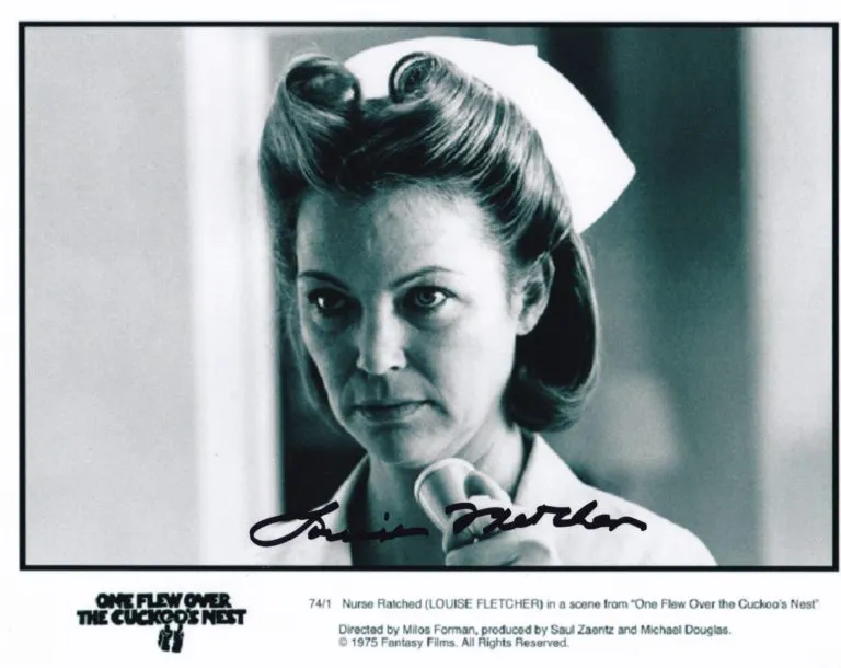 Louise Fletcher “One Flew Over the Cuckoo’s Nest” – hand signed photo 20x25cm foto autografata
