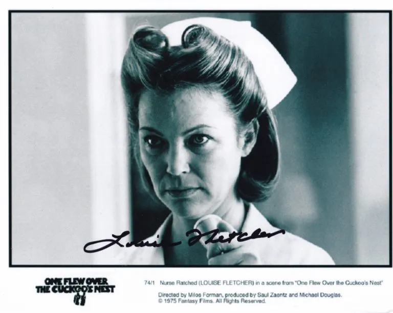 Louise Fletcher “One Flew Over the Cuckoo’s Nest” – hand signed photo 20x25cm foto autografata