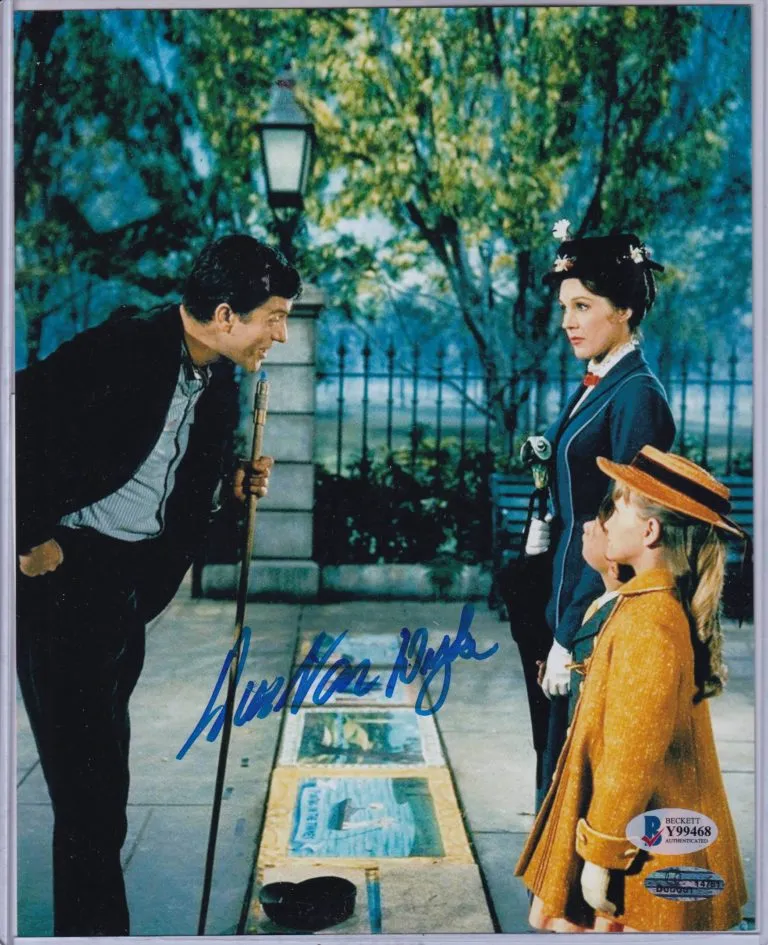 Dick Van Dyke “Mary Poppins” hand signed photo 20x25cm COA Beckett