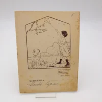 Quaderno anni '30 Bimbi con aquilone disegno di Rondini