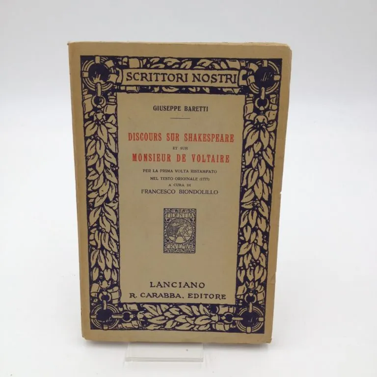 Discours sur Shakespeare et sur Monsieur Voltaire – Giuseppe Baretti (1916)