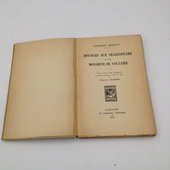 Discours sur Shakespeare et sur Monsieur Voltaire - Giuseppe Baretti (1916)