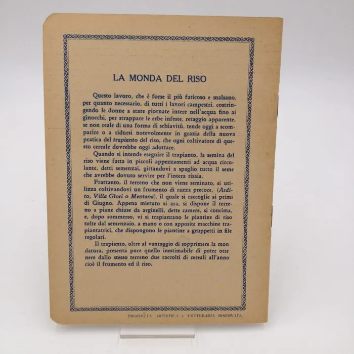 Quaderno anni '40-'50 La monda del riso disegno di Zueff