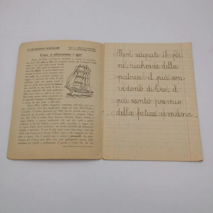 Quaderno anni '30 La navigazione sui mari