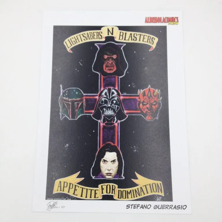 Stars Wars Inspired “Lightsabers & Blasters” tavola edizione limitata 4/100 autografata da Stefano Guerrasio
